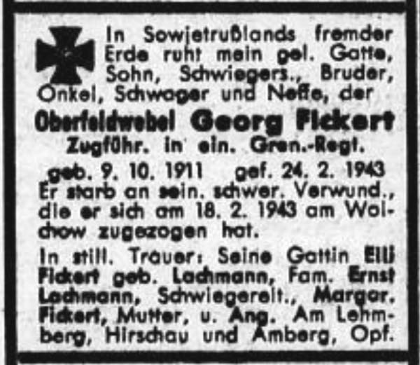 Oberfeldwebel Georg Fickert