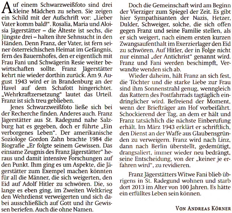 Artikel in der ´Sächsischen Zeitung´ vom 29. Januar 2020