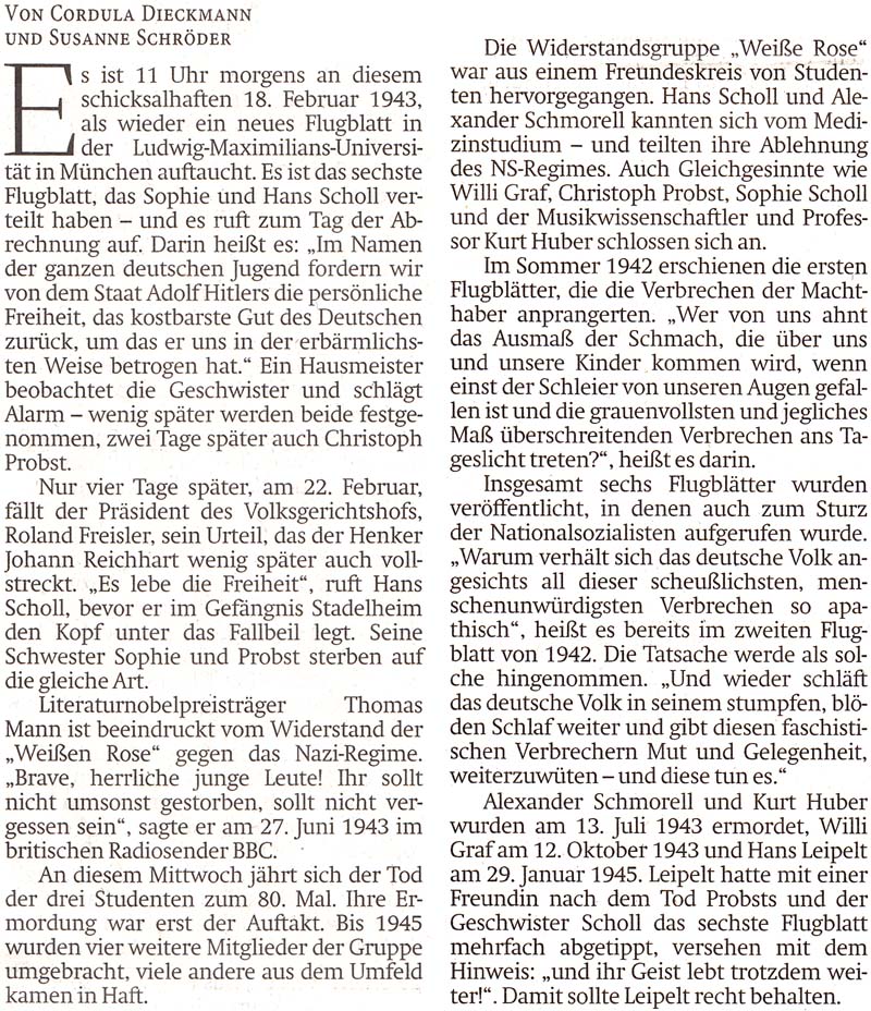 aus: ´Sächsische Zeitung´ vom 22. Februar 2023, Seite 3 (stark gekürzt)