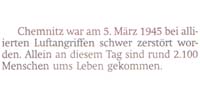 Ein alliierter Luftangriff auf Chemnitz fordert 2.100 Menschenleben.