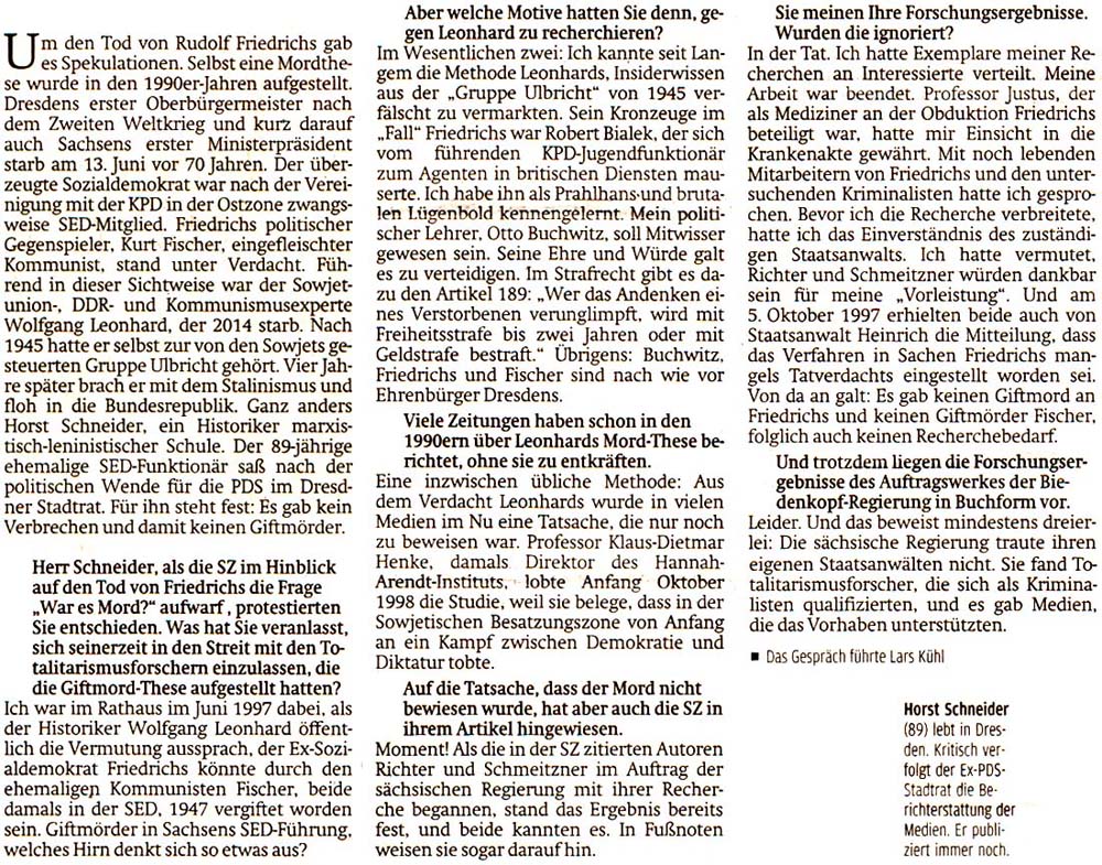 Artikel in der ´Sächsischen Zeitung´ vom 15. April 2017