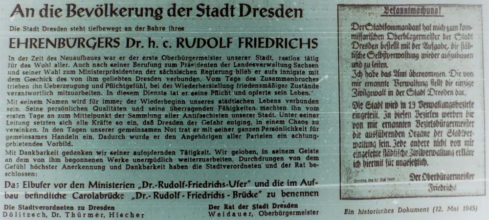 aus: ´Sächsische Zeitung´ vom 18. Juni 1947