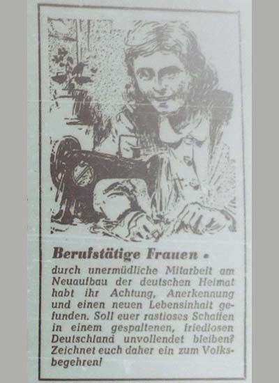 Berufstätige Frauen in der ´Sächsischen Zeitung´ vom 22. Mai 1948