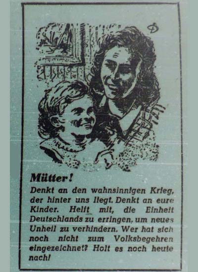 Mütter! in der ´Sächsischen Zeitung´ vom 25. Mai 1948