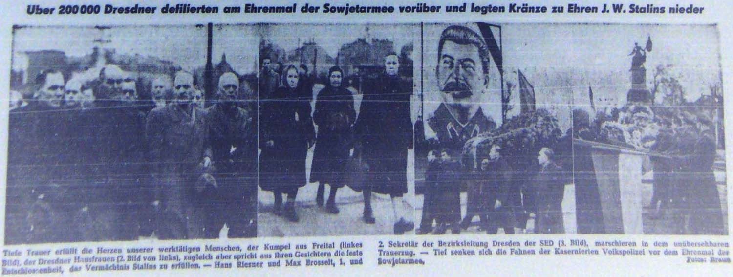 Über 200.000 Dresdner defilierten am Ehrenmal der Sowjetarmee vorbei ...