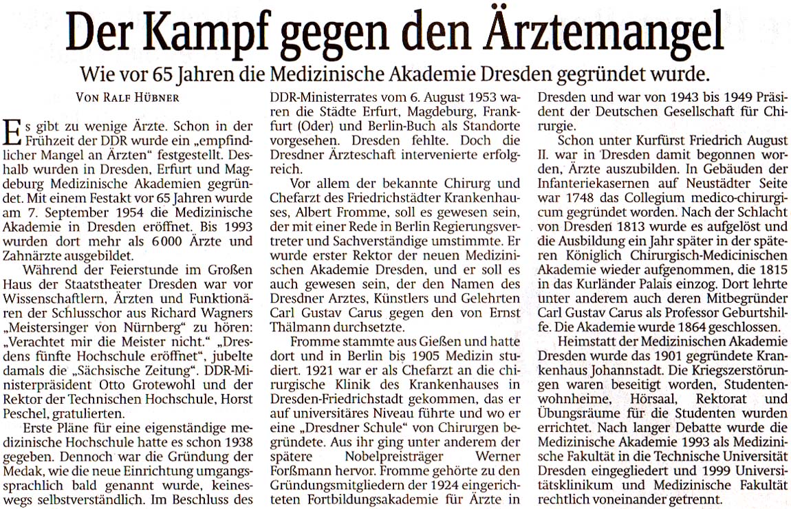 Artikel in der ´Sächsischen Zeitung´ vom 7. September 2019, Seite 21