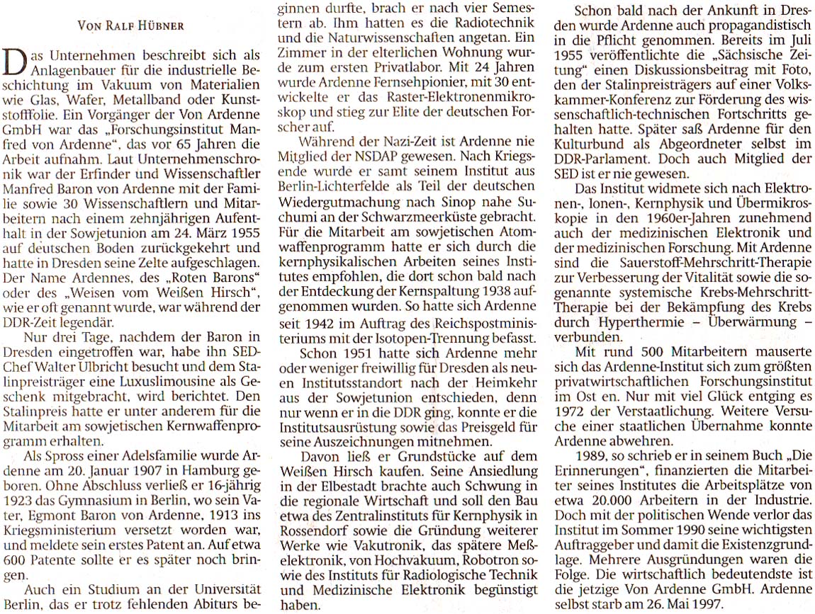 Artikel in der ´Sächsische Zeitung´ vom 21. März 1955