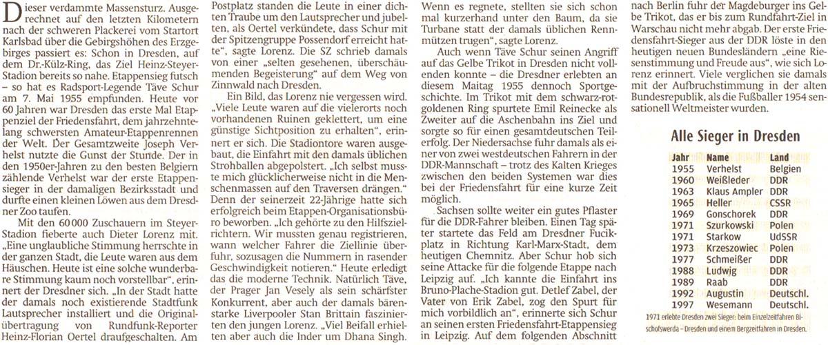 Artikel in der ´Sächsischen Zeitung´ vom 7. Mai 2015