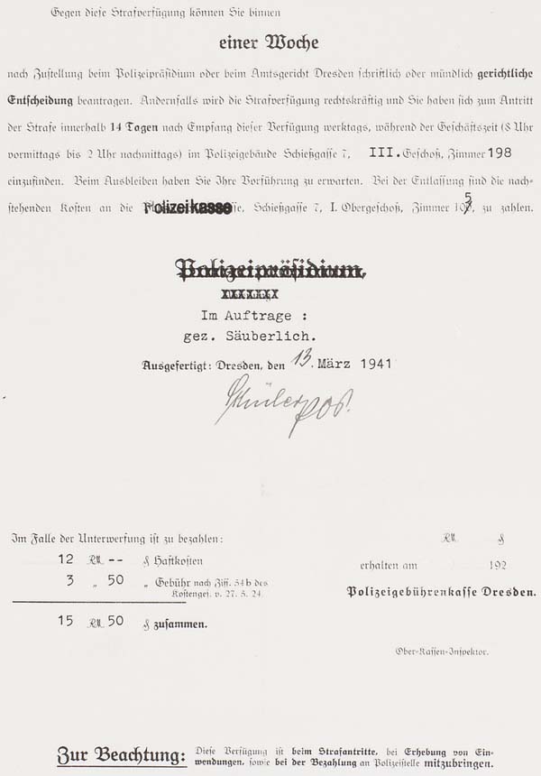 Strafbefehl gegen Victor Klemperer im Jahr 1941 - Seite 2