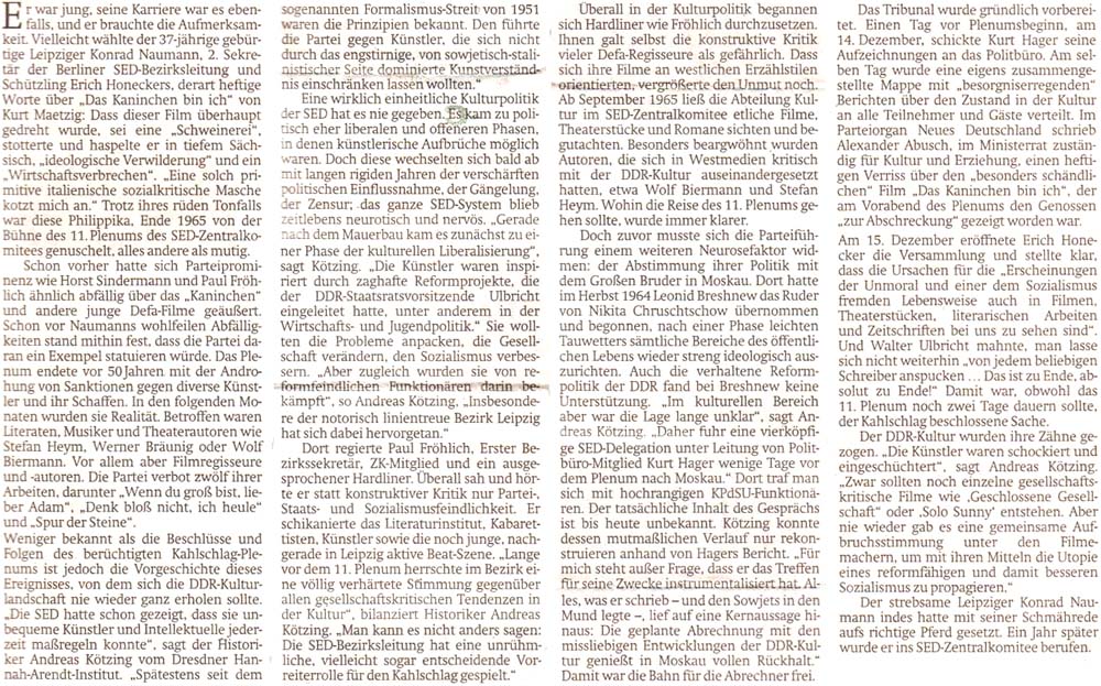 Artikel in der ´Sächsischen Zeitung´ vom 18. Dezember 2015