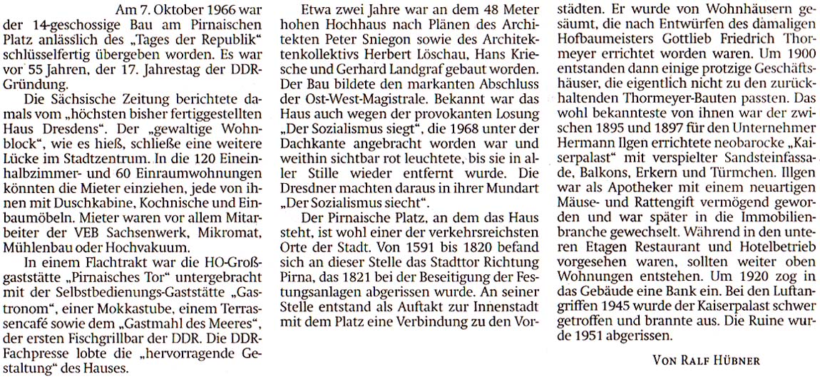 Artikel in der ´Sächsischen Zeitung´ vom 9. Oktober 2021, Seite 19