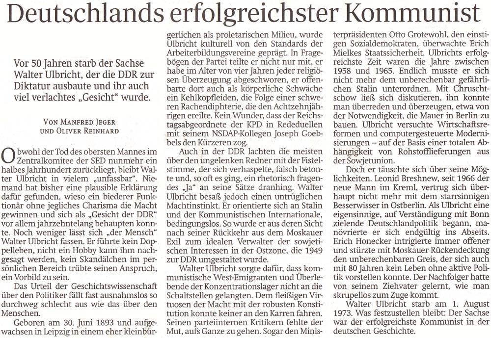 Artikel in der ´Sächsischen Zeitung´ vom 1. August 2023