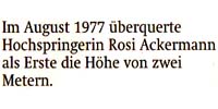 Rosi Ackermann überspringt als erste Frau die 2 m