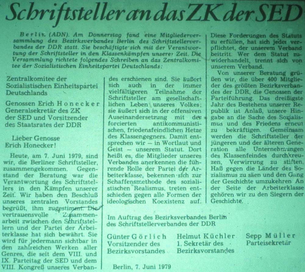 Meldung von ´Neues Deutschland´ am 9.6.1979, Seite 4 - Teil 2