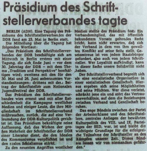 Artikel in der ´Sächsischen Zeitung´ am 24. Mai 1979, Seite 6 - Teil 1