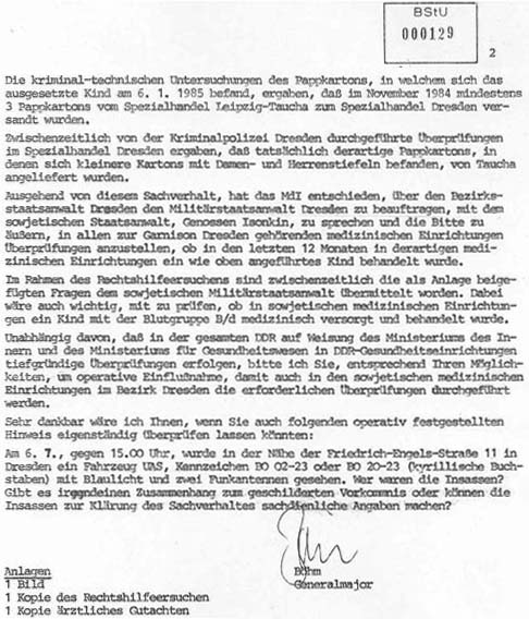 Schreiben der Staatssicherheit vom 11. Januar 1985, Blatt 2