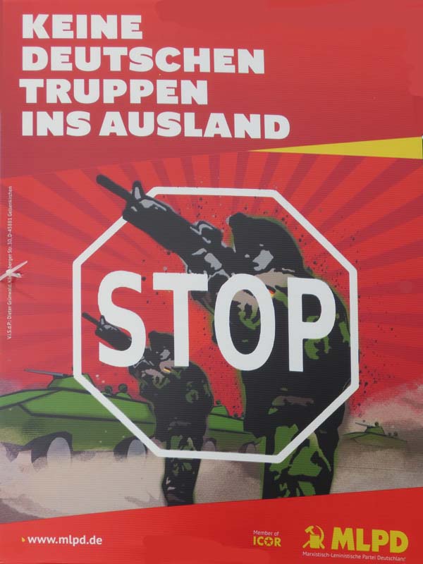 MLPD - Keine deutschen Truppen ins Ausland