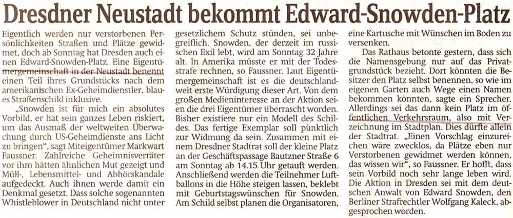 Artikel in der ´Sächsischen Zeitung´ vom 18. Juni 2015