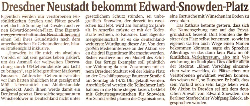 Artikel in der ´Sächsischen Zeitung´ vom 18. Juni 2015