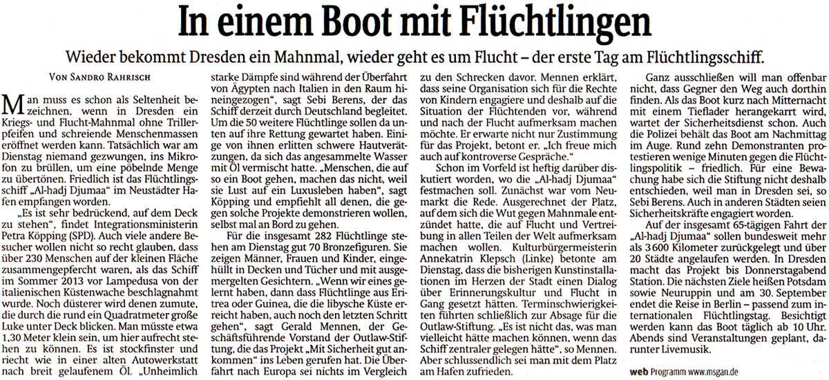 Artikel in der ´Sächsischen Zeitung´ vom 20.9.2017