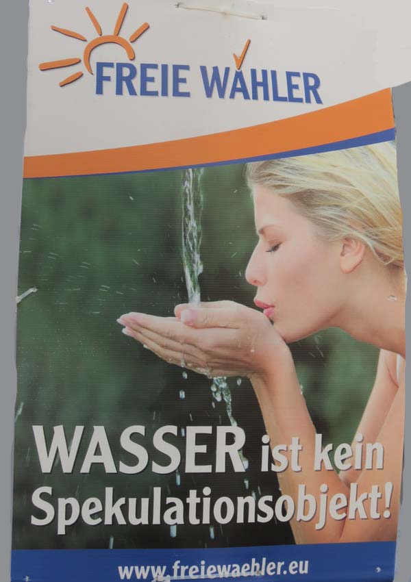 Freie Wähler - Wasser ist kein Spekulationsobjekt!