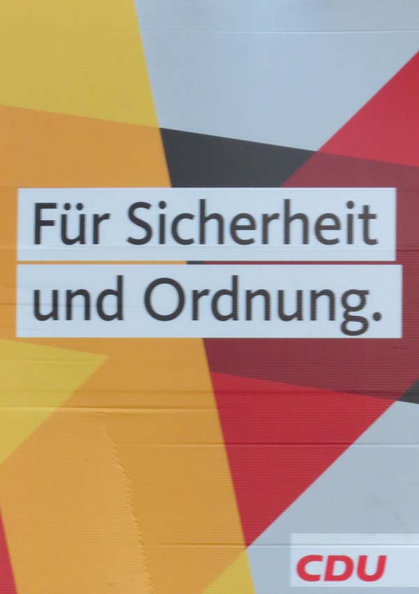 CDU - Für Sicherheit und Ordnung.