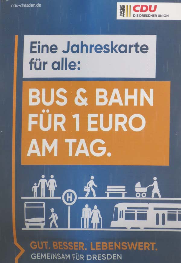CDU - Eine Jahreskarte für alle: Bus & Bahn für 1 Euro am Tag.