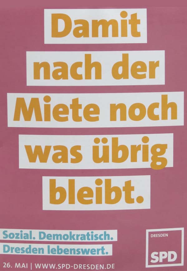 SPD - Damit nach der Miete noch was übrig bleibt.