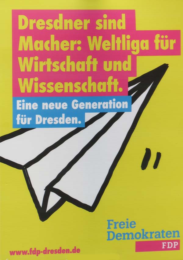 FDP - Dresdner sind Macher: Weltliga für Wirtschaft und Wissenschaft.