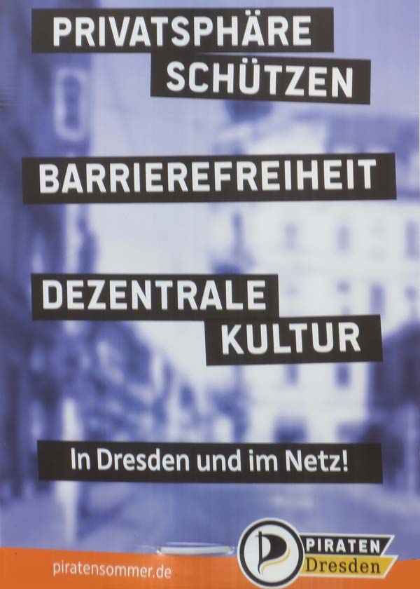 Piraten - Privatsphäre schützen - Barrierefreiheit - Dezentrale Kultur