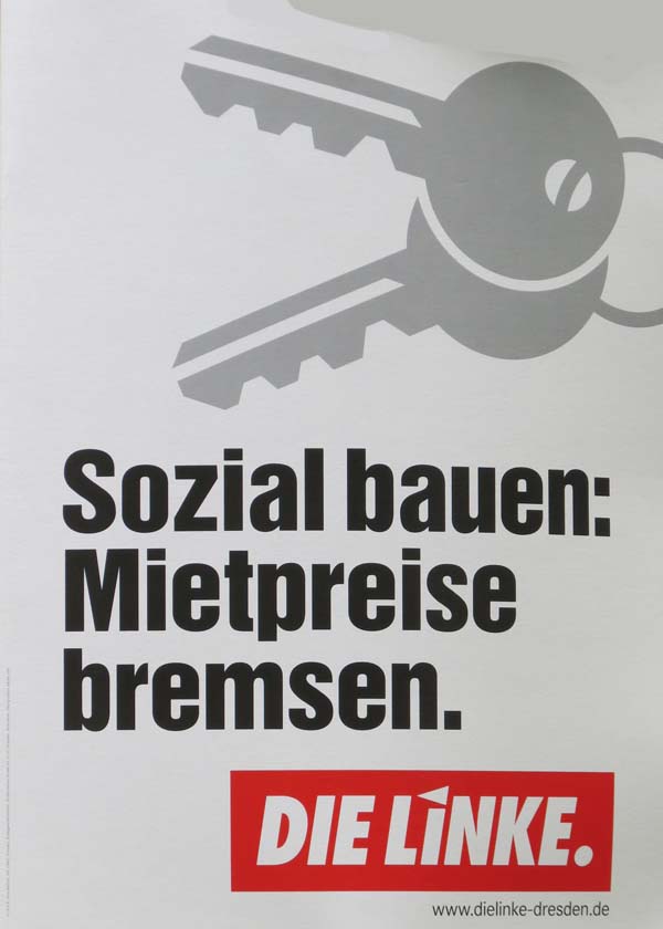 Linke - Sozial bauen: Mietpreise bremsen.