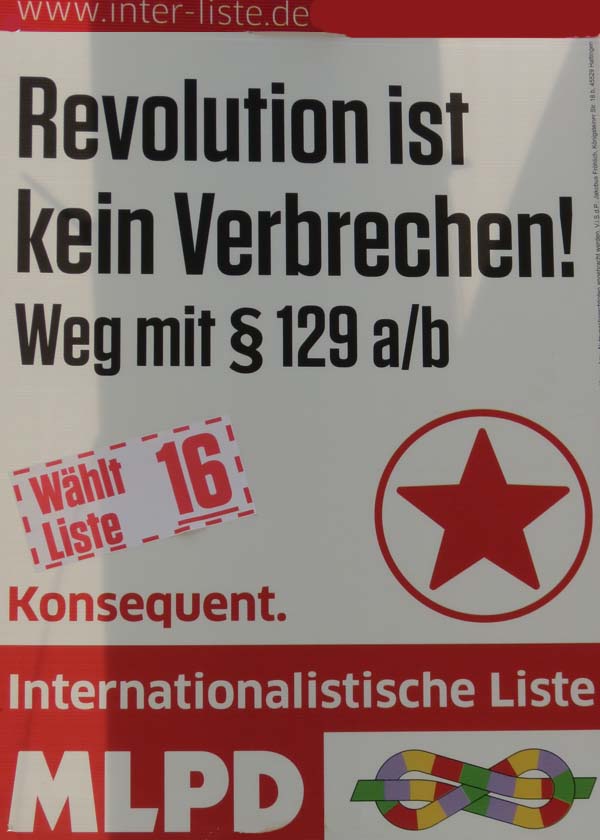 MLPD - Revolution ist kein Verbrechen!