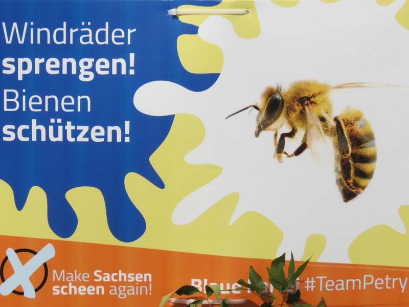 Blaue - Windräder sprengen! Bienen schützen!