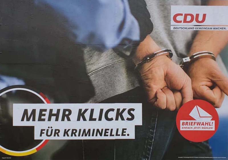 CDU - Mehr Klicks für Kriminelle.