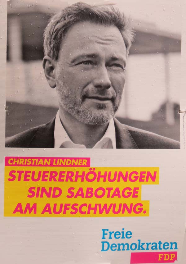 FDP - Steuererhöhungen sind Sabotage am Aufschwung.