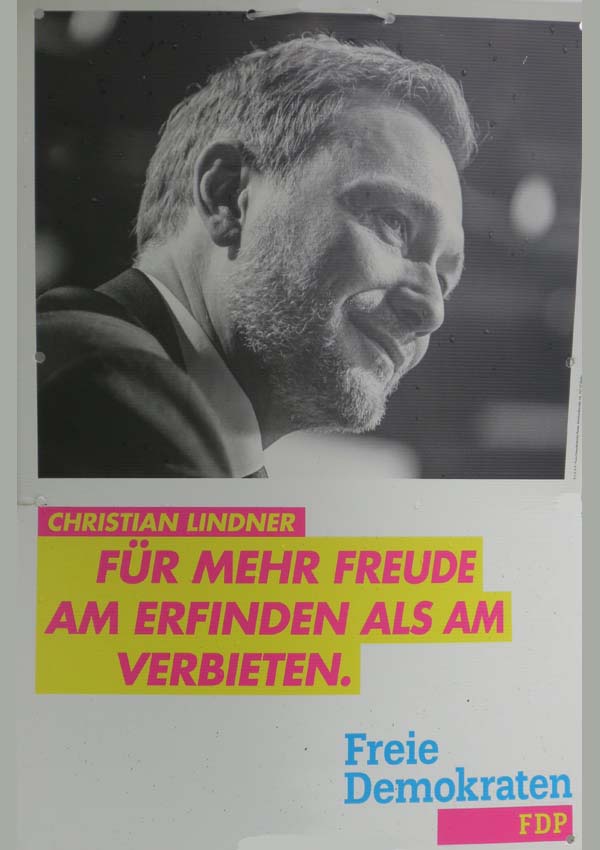 FDP - Für mehr Freude am Erfinden als am Verbieten.