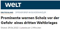 offener Brief an Bundeskanzler Scholz