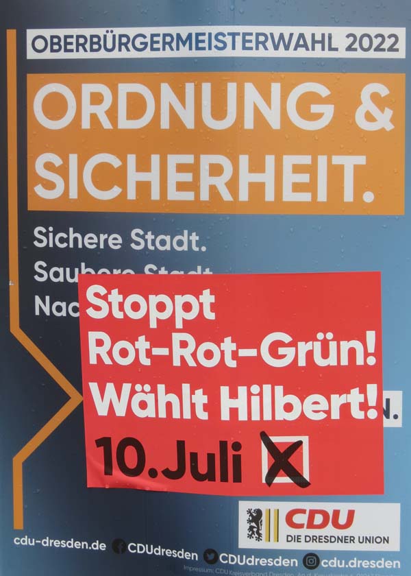 Stoppt Rot-Rot-Grün! Wählt Hilbert! CDU 1