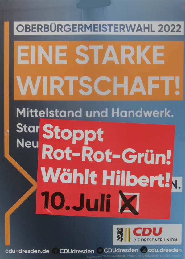 Stoppt Rot-Rot-Grün! Wählt Hilbert! CDU 2