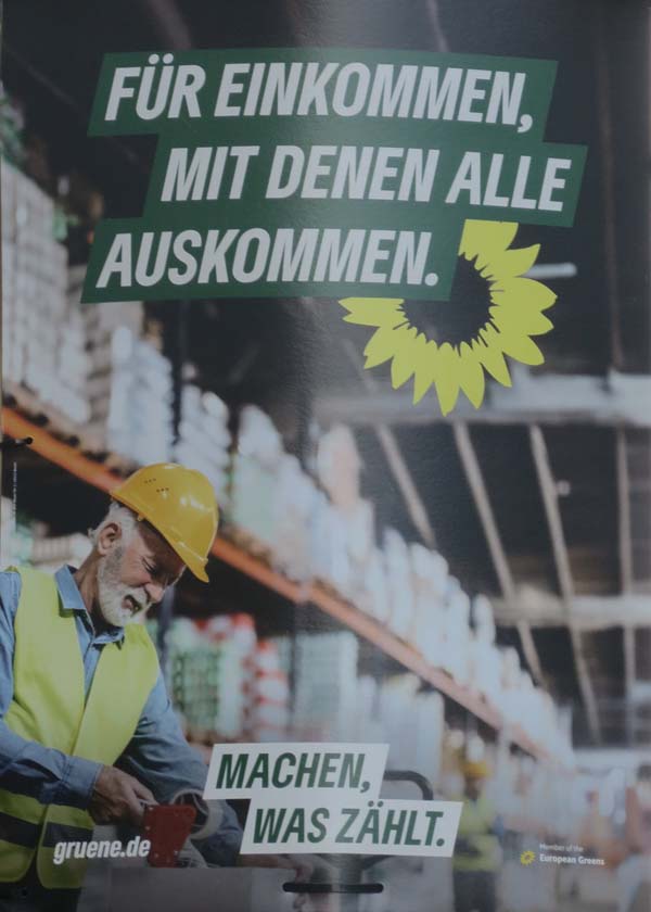 Grüne - Für Einkommen, mit denen alle auskommen.