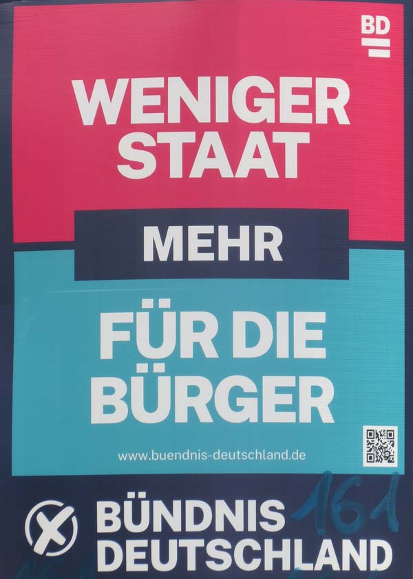 Bündnis Deutschland: Weniger Staat - mehr für die Bürger