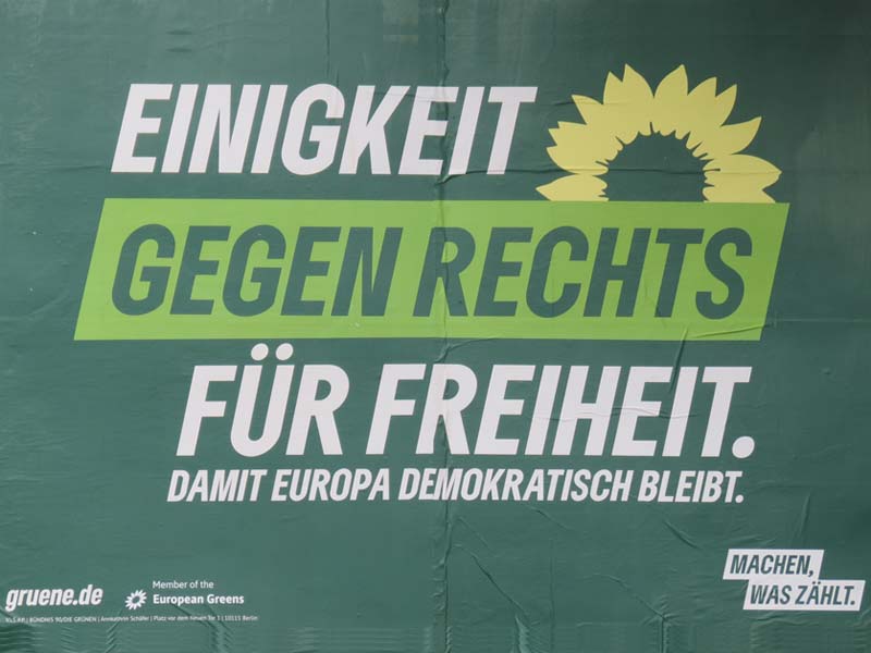 Grüne - Einigkeit gegen rechts für Freiheit.