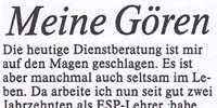 ein Artikel in der Lehrerzeitung: Meine Gören