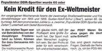 Täve Schur: Kein Kredit für den Ex-Weltmeister