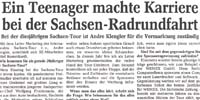 André Klengler: ein Teenager machte Karriere bei der Sachsen-Rundfahrt