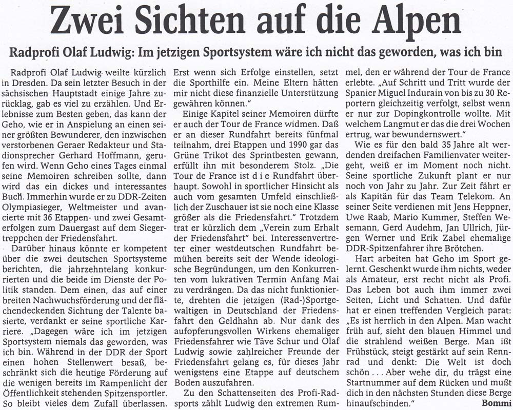 Olaf Ludwig: Zwei Sichten auf die Alpen