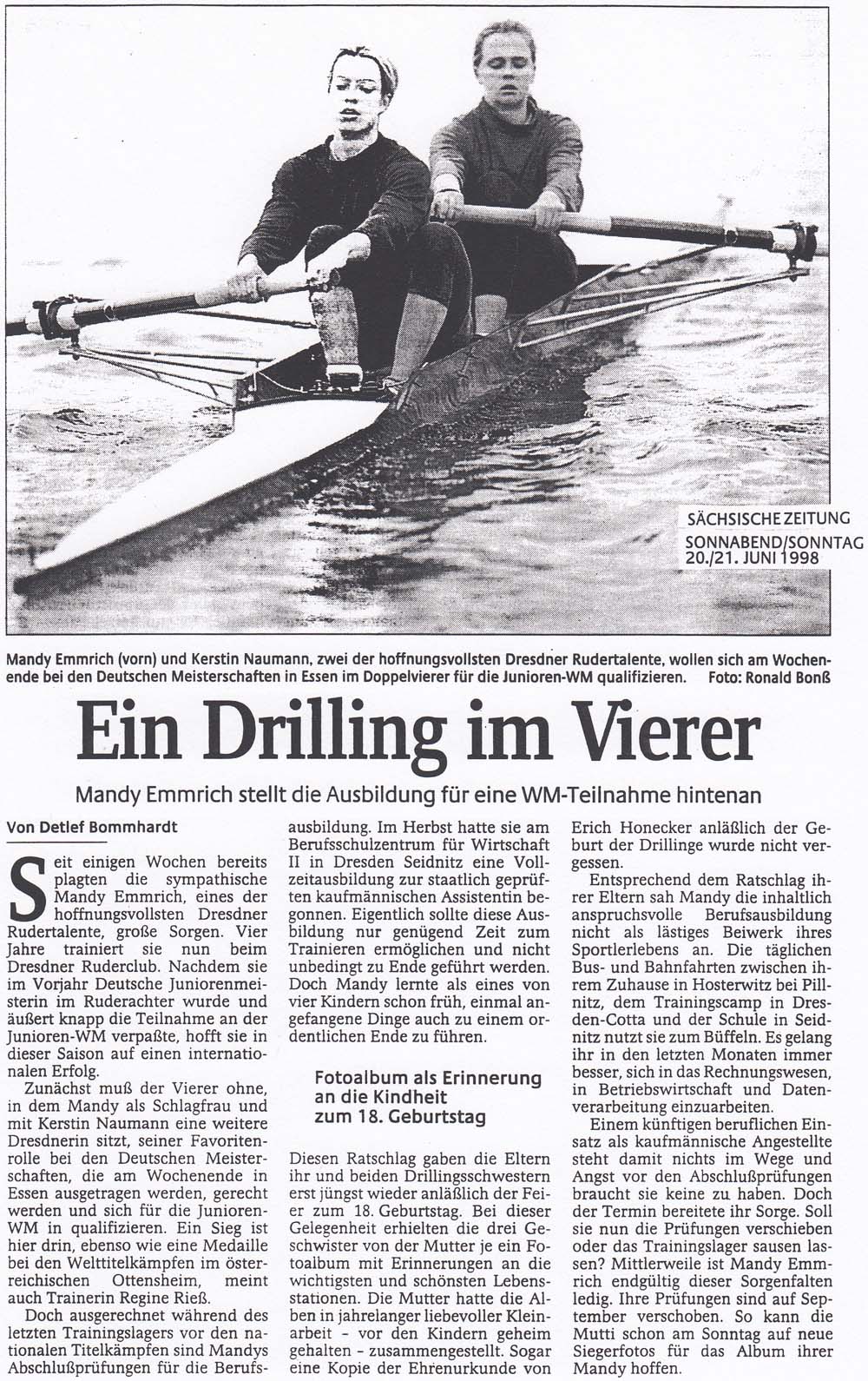 Mandy Emmrich: Ein Drilling im Vierer