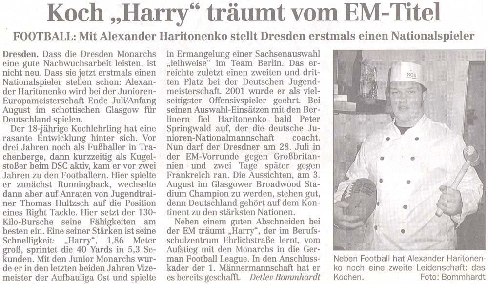 Alexander Haritonenko träumt vom EM-Titel.