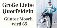 Der dreifache DDR-Meister im Querfeldeinfahren Günter Mosch wird 65.