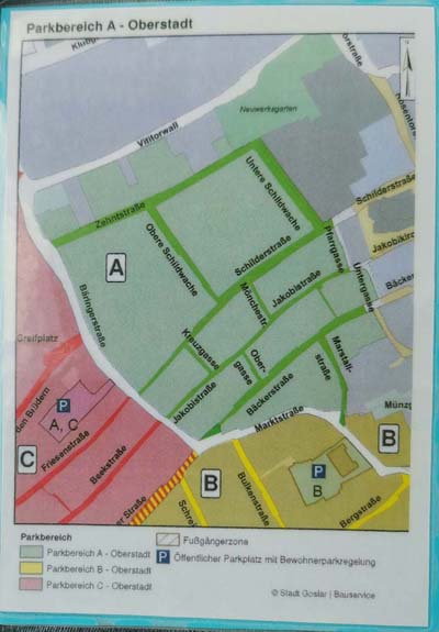 Rückseite der Parkkarte in Goslar 2023